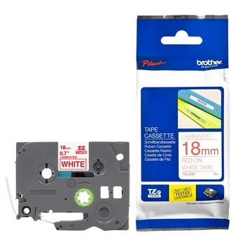 Taśma Brother TZe-242 18 mm x 8 m / biała / czerwony nadruk / do drukarek Brother P-touch