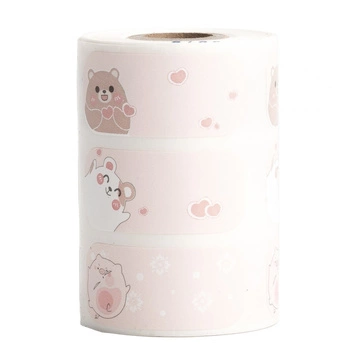 Etykiety Phomemo WP3515-370C 35x15 mm 370 szt. / wzór w chomiki / czarny nadruk / mocny klej / do drukarek serii M