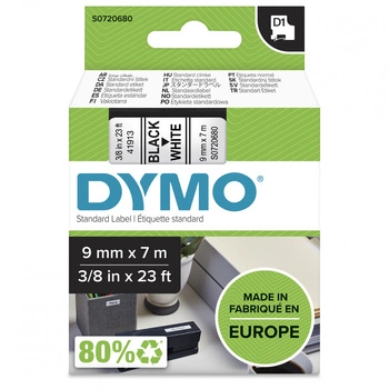 Oryginalna taśma DYMO D1 40913 9mm x 7m biała/czarny nadruk