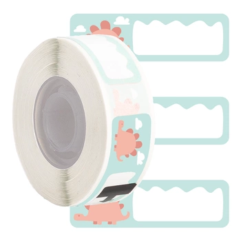 Etykiety Phomemo DCP1240-160G 12 x 40 mm 160 szt. / papierowe / wzór w dinozaury A / czarny nadruk / mocny klej / do drukarki D30S