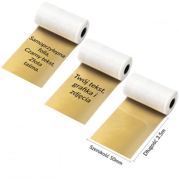 Taśma Phomemo Q22-TTRMS-GD 50 mm x 3,5 m / folia / przezroczysto - złota / 3 szt. do drukarek serii M0