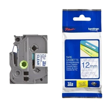 Taśma Brother TZe-133 12 mm x 8 m / przezroczysta / niebieski nadruk / do drukarek Brother P-touch