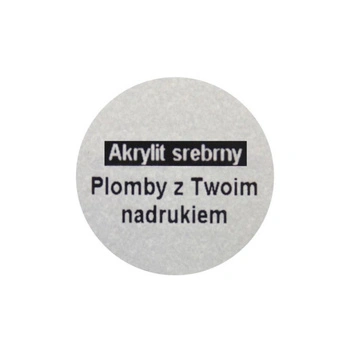 Etykieta plomba krusząca Specmark fi 15 mm 250 szt. / akrylit / okrągłe / srebrna / czarny nadruk / gilza fi40