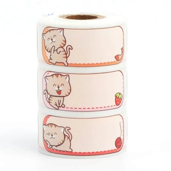 Etykiety Phomemo WP4015-330A 40 x 15 mm 330 szt. / wzór w kotki / czarny nadruk / do drukarek serii M