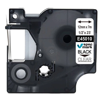 Taśma Specmark D1-45010 12 mm x 7 m / przezroczysta / czarny nadruk / do drukarek DYMO D1