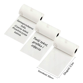 Taśma Phomemo Q22-TTRMS 50 mm x 3,5 m / folia / przezroczysta / 3 szt. do drukarek serii M0