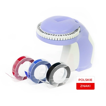 Wytłaczarka Specmark TP-B90 fioletowa / 9 mm / polskie znaki / 3 taśmy 3D w zestawie