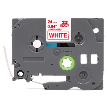 Taśma Brother TZe-252 24 mm x 8 m / biała / czerwony nadruk / do drukarek Brother P-touch