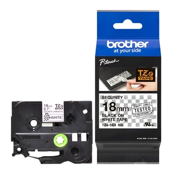 Taśma Brother TZe-SE4 18 mm x 8 m / plombowa / do drukarek Brother P-touch