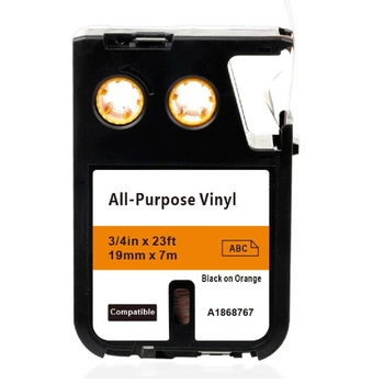 Taśma Specmark winylowa 1868767 19 mm x 7 m / pomarańczowa / czarny nadruk / do drukarki DYMO XTL