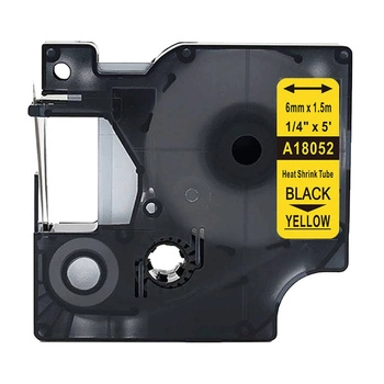 Rurka termokurczliwa Specmark Rhino 18052 6mm x 1,5m ø1,2mm-2,3mm / żółta / czarny nadruk