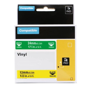 Taśma winylowa DYMO Rhino 1805426 24mm x 5,5m / zielona / biały nadruk