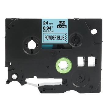 Taśma Specmark TZe-RP551 24 mm x 4 m / wstążka pudrowo niebieska / czarny nadruk / ozdobna / do drukarek Brother P-touch