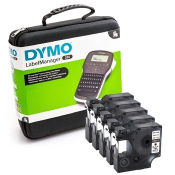 Drukarka etykiet DYMO LabelManager 280 180 dpi / do 12 mm / PC / Mac / USB / z 5 szt. taśm D1 i walizką w zestawie