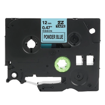 Taśma Specmark TZe-RP531 12 mm x 4 m / wstązka pudrowo niebieska / czarny nadruk / ozdobna / do drukarek Brother P-touch