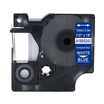 Taśma winylowa Specmark Rhino 1805243 12 mm x 5,5 m / niebieska / biały nadruk / do drukarek DYMO D1