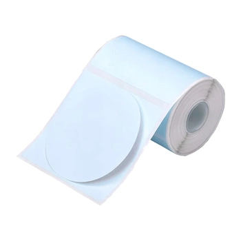 Etykiety Phomemo WY5050-140BU fi 50mm 140 szt. / okrągłe / niebieskie / czarny nadruk / do drukarek serii M