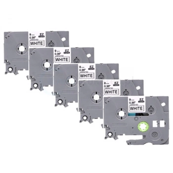 Taśma specmark TZe-221 9mm x 8m / do drukarki etykiet Brother P-Touch / zestaw 5 szt.