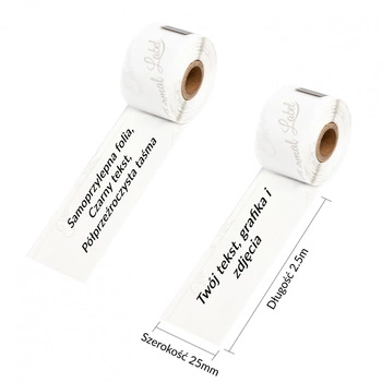 Taśma Phomemo Q22-TRMS-25 25 mm x 2,5 m / folia / półprzezroczysta / 2 szt. do drukarek serii M0