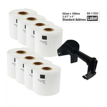 Etykiety Specmark DK-11202 62 x 100 mm 300 szt. / papierowe / bez uchwytu / do drukarek Brother QL / zestaw 8 szt.
