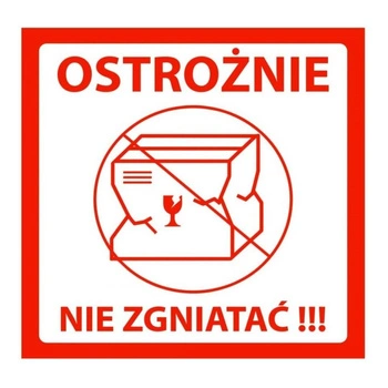 Etykiety termotransferowe Specmark 85 x 85 mm 500 szt. / ostrzegawcze / NIE ZGNIATAĆ / gilza fi40