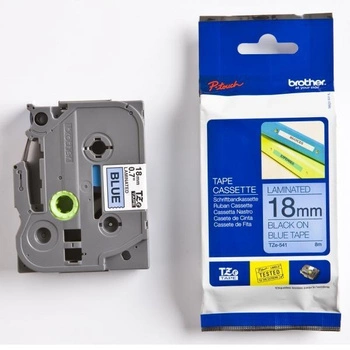 Taśma Brother TZe-541 18 mm x 8 m / niebieska /czarny nadruk / do drukarek Brother P-touch