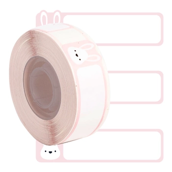 Etykiety Phomemo DCP1450-130A 14 x 50 mm 130 szt. / papierowe / wzór w króliki / czarny nadruk / do drukarki D30S