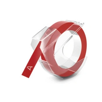 Taśma DYMO S0898150 9 mm x 3 m / czerwona / do wytłaczarki DYMO Omega