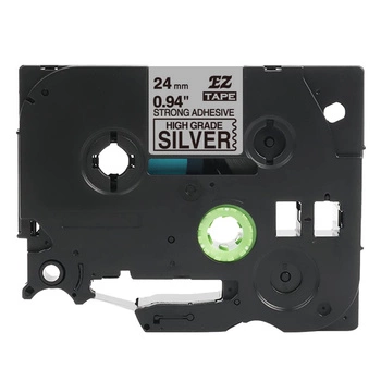 Taśma Specmark TZe-S951 24 mm x 8 m / srebrna / czarny nadruk / mocny klej / do drukarek Brother P-touch