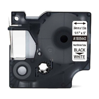 Outlet Rurka termokurczliwa DYMO Rhino 1805443 termokurczliwa 24mm x 1.5m ø6.0mm-11.0mm biała czarny nadruk - zamiennik