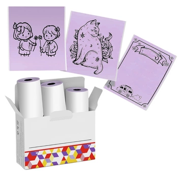 Taśma Phomemo Q12-RMSLP 50 mm x 3,5 m / fioletowa / czarny nadruk / 3 szt. do drukarki Phomemo T02