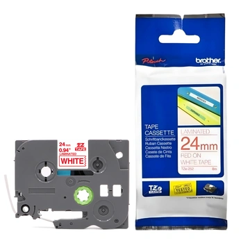 Taśma Brother TZe-252 24 mm x 8 m / biała / czerwony nadruk / do drukarek Brother P-touch