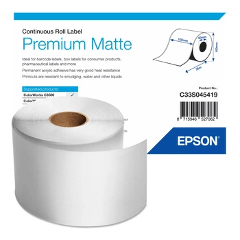 Taśma Epson Matte Premium C33S045419 102mm x 35m do drukarki etykiet ColorWorks