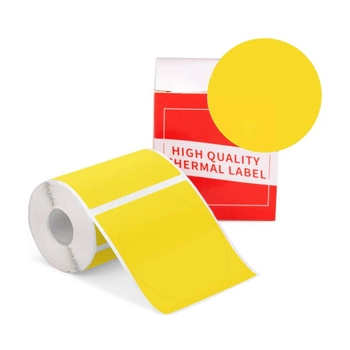 Etykiety Phomemo WY5050-140YE fi 50 mm 140 szt. / okrągłe / żółte / czarny nadruk / do drukarek serii M