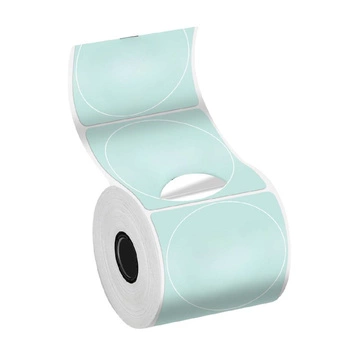 Etykiety Phomemo WY5050-140GR fi 50 mm 140 szt. / okrągłe / zielone / czarny nadruk / do drukarek serii M