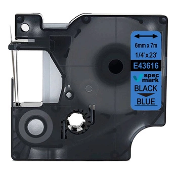 Taśma Specmark D1-43616 6 mm x 7 m / niebieska / czarny nadruk / do drukarek DYMO D1