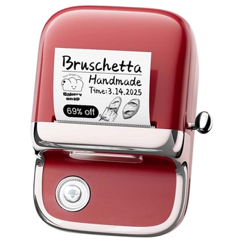 Mini drukarka etykiet Phomemo M150 czerwona / 203 dpi / do 50 mm / PC / Mac / Smartfon / BT / USB