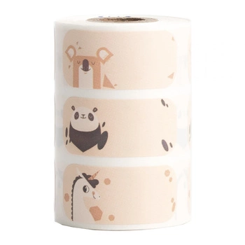 Etykiety Phomemo WP3515-360A 35 x 15 mm 360 szt. / wzór w zwierzęta / czarny nadruk / do drukarek serii M