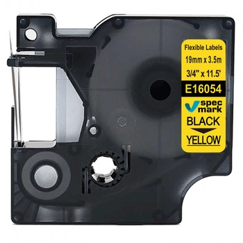 Taśma elastyczna Specmark D1 16054 19mm x 3,5m / żółta / czarny nadruk