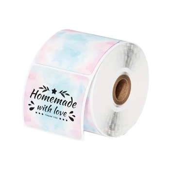 Etykiety termiczne 50mm x 50mm 150szt tie dye do drukarek M