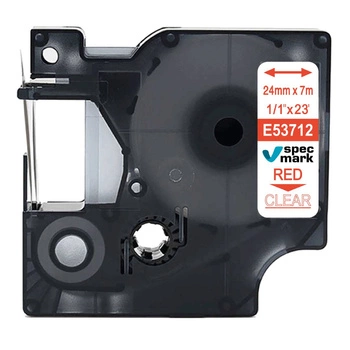 Taśma Specmark D1-53712 24 mm x 7 m / przezroczysta / czerwony nadruk / do drukarek DYMO D1