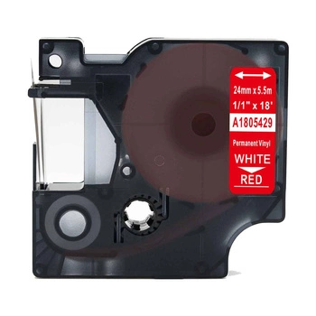 Taśma winylowa Specmark Rhino 1805429 24mm x 5,5m / czerwona / biały nadruk