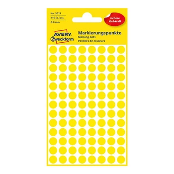 Kolorowe kółka do zaznaczania Avery Zweckform 416etyk./op. ø8 mm / żółte