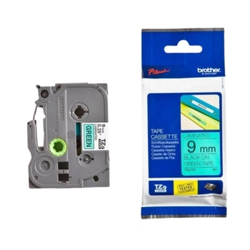 Taśma Brother TZe-721 9 mm x 8 m / zielona / czarny nadruk / do drukarek Brother P-touch