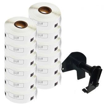 Etykiety Specmark DK-11201 29 x 90 mm 400 szt. / papierowe / bez uchwytu / do drukarek Brother QL / zestaw 12 szt.