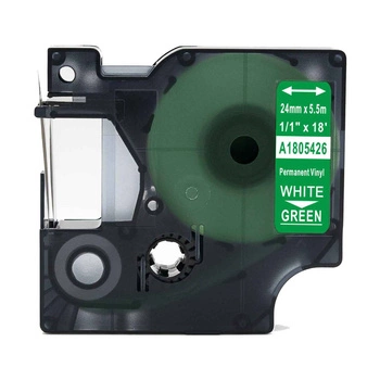 Taśma winylowa Specmark Rhino 1805426 24mm x 5,5m / zielona / biały nadruk