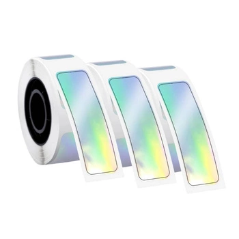 Etykiety Phomemo DP1240-100LS-3 12x40 mm 100 szt. / laserowe srebrne / czarny nadruk / 3 rolki / do drukarki serii D30