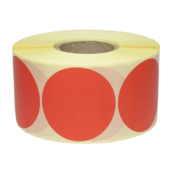 Etykiety termiczne Specmark fi 30 mm 2000 szt. / papierowe / okrągłe / czerwone / gilza fi40