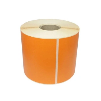 Etykiety termiczne pomarańczowe papierowe 65mm x 100mm 500szt średnica gilzy fi40