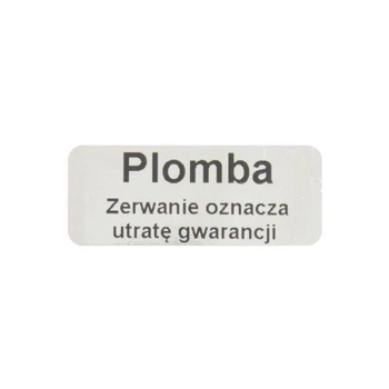 Etykieta plomba void Specmark 30 x 15 mm 250 szt. / srebrna lustrzana / czarny nadruk / gilza fi40